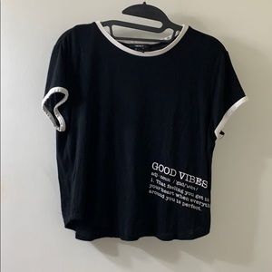 Forever 21 Black T-Shirt w/ Good Vibes definition